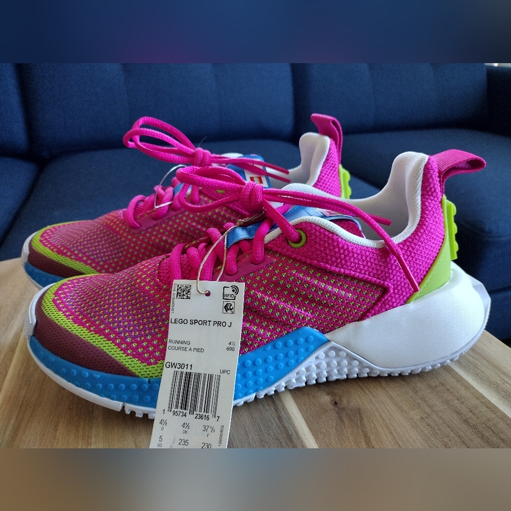 ADIDAS LEGO PRO J SPORT RUNNING SNEAKERS NEW Size 5 youth size Girls women's 6.5